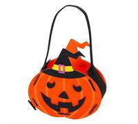 Mini soporte para dulces de Halloween, bolsa portátil de calabaza con calavera, bonitas bolsas de regalo de Halloween con asa, cubos de dulces reutilizables para regalos de Halloween, Orange, 1 pieza