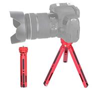 Mini Soporte para trípode, 1/4 Pulgada, 3-13 cm Ajustable, Asa de cámara, Soporte de Escritorio para teléfono con cámara, para cámara Deportiva para teléfono móvil(Rojo)