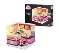 Mini Spaces de Mini Brands, (Sweet Scoop) de ZURU. Construye y Personaliza 4 Espacios de Juego en Miniatura Diferentes: una panadería, una hamburguesería, un Bar y una heladería.