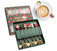 Mini Spoons, Stainless Steel Holiday Set for Festive Use, Dishwasher Safe Stirring Forks, Compact Elegant Design, Christmas Table Tool for Home, Dinner, Ice Cream, Tea, Cake