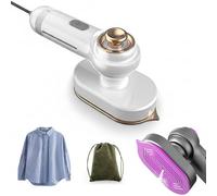 Mini Steam Iron, Portable Handheld Garment Steamer, Rotated 180 Degrees Travel Steam Iron, Handheld Irons for Clothes, Travel Horizontal or Vertical Use (White)