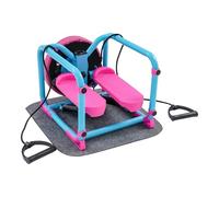 Mini stepper 100 kg de capacidad de carga Fitness Stepper Hidráulica Bicicleta Estática Bicicleta Estática Marco de Acero Up Down Stepper con pantalla LED Swing Stepper Azul Rosa Bandas de Resistencia