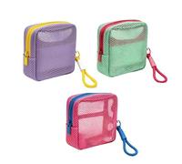 Mini Storage Bag - Mesh Makeup Bag | Mesh Cosmetic Bags | 3 Pieces Digital Accessories Organizer | Toiletry Storage Pouch | for Women Girls Travelers Artists Photographers Students Short Trip Shopping