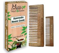 Mini Storify Truly Organic Kacchi Wood Comb - Pack de 2 - Peines hechos a mano para mujeres y hombres, champú y bolsillo Comb
