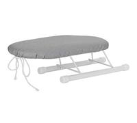 Mini Tabla de Planchar con Mangas Plegables, Mesa de Planchar con cuellos y puños para Uso en el hogar y Viajes (Paño Plateado Anti-escaldaduras)