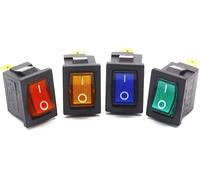 Mini Tablero de 3 pines Interruptor basculante de posición de encendido y apagado Iluminado Spst con luz (Color : Red)(Green)