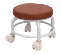 Mini Taburete Enrollable con Ruedas Giratorias de 360 °, Acolchado Suave para Comodidad, Cuero PU de Pésimo, Adecuado para el Hogar, Oficina, Salón, Spa, Garaje, Lavado de