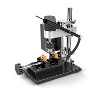 Mini Taladro de Banco, Taladro de Columna 200 W, 7 Velocidades Ajustables, Motor 775, Accesorio Eje Flexible, Portabrocas 0,6-6,5 Mm, Recorrido Perforación 50 mm para Madera, Metal, Plástico, Aluminio