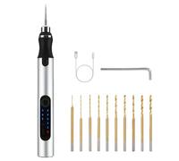 Mini taladro de mano eléctrico: mini taladro eléctrico de 3 velocidades, mini taladro recargable DIY con 10 taladros, mini taladro para madera, resina, fabricación de joyas, placa de circuito de