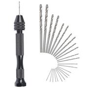 MINI taladro de mano Twist Drill Bits +25 micro brocas helicoidales inalámbricos de aluminio pin atornillado Herramientas giratorias brocas helicoidales adjustable Pyrograbado casa plástico agujero