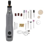 Mini taladro eléctrico Juego de amoladora eléctrica ajustable de 3 velocidades Herramienta de grabado de corte de pulido Gris
