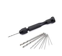 Mini Taladro Manual - 10 Puntas Incluidas, Perforador De Precisión | Portabrocas Manual Sin Llave, Herramienta Para Hacer Modelos Y Joyas, Broca Helicoidal De Aleación Para Madera Y Metal