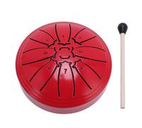 Mini tambor de lengua de acero, tambores de lengua de 4 pulgadas y 8 notas, juego de tambores de tanque de metal musical para meditación, yoga, educación, percusión, tambor de (Roja)