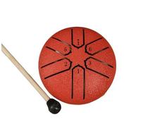 Mini tambor de lengüeta de acero for niños, un tambor de lluvia de jardín de 3 pulgadas con 6 tonos mágicos(Red)