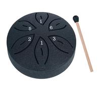 Mini tambor de mano de 6/3 pulgadas, 11/6 notas, selecciones de dedo, instrumentos de percusión, sonido curativo, tambor de lengua de acero for meditación y Yoga(6 Notes Black)