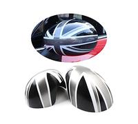 MINI Tapa de carcasa para espejo retrovisor lateral, Juego de tapas de espejo lateral para Mini Cooper One/S/JCW R55 R56 R57 R58 R59 R60 R61 (Union Jack Gris, Serie R Plegado Manual)