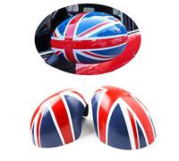 MINI Tapa de carcasa para espejo retrovisor lateral, Juego de tapas de espejo lateral para Mini Cooper One/S/JCW R55 R56 R57 R58 R59 R60 R61 (Union Jack Azul, Serie R Plegado Manual)
