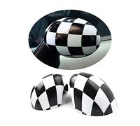 MINI Tapa de carcasa para espejo retrovisor lateral, Juego de tapas de espejo lateral para Mini Cooper One/S/JCW R55 R56 R57 R58 R59 R60 R61 (A cuadros, Serie R Plegado Manual)