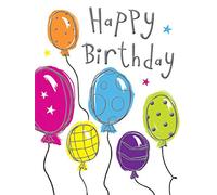 Mini tarjeta de cumpleaños - 80 x 110 mm - Piccadilly Greetings, A70124, amarillo, gris, rosa, negro, morado y azul
