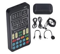 Mini Tarjeta de Sonido de Grabación, Juego de Cambiador de Voz Que Disfraza Tu Voz Luces LED Coloridas con Cable de Carga USB para Juego (Versión Inglesa)