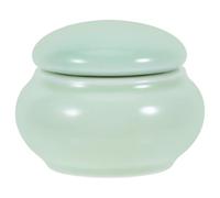 Mini tarro redondo de cerámica for crema: 1 tarro de almacenamiento de cosméticos de 4,6 * 3,5 cm (verde esmeralda)