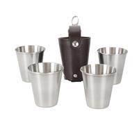 Mini Tazas De Acero Inoxidable - Vasos De Degustación Portátiles Para Cerveza De 70 Ml, Paquetes De Soportes De Café Espresso Resistentes A La Rotura, Juego De Bebidas Al Aire Libre | Kit