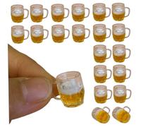 Mini Tazas de Cerveza Vasos de chupito, 20 Piezas Realistas Lindas Tazas de Cerveza Mini de Resina, Copa de Alcohol Falso Decorativo Resistente a la ruptura para artesanías de Bricolaje.