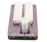 Mini teclado con 6 teclas y botón RGB azul claro conexión por cable Plug and play Teclado mecánico programable DIY con una mano (violeta transparente)