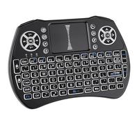 Mini teclado con trackpad, teclado Bluetooth inalámbrico portátil de 2.4 GHz, retroiluminación, batería recargable, para Android TV Box/Mac/PC/Nvidia Shield