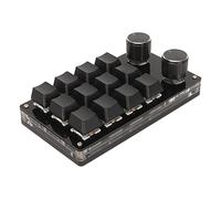 Mini Teclado de 12 Teclas con 2 Perillas, Interruptor Azul, Conexión por Cable Programable DIY, Plug and Play, Teclado Mecánico con una Sola Mano (#3)