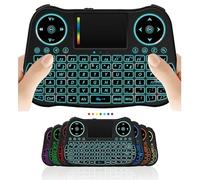 Mini teclado inalámbrico con mando a distancia Touchpad Mouse Combo Controlador con retroiluminación RGB para Android TV Box Smart TV con OS + USB PC Ordenador portátil Ventana OS HTPC Home Theater PC
