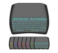 Mini teclado inalámbrico D8 con panel táctil, teclado inalámbrico pequeño retroiluminado colorido, control remoto de mano para PC, Raspberry Pi 4, Android TV Box, KODI, Windows 7 8 10