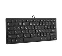 Mini teclado japonés con cable, teclado de interfaz USB con letras japonesas blancas para computadora, Mute Ultra-Thin 78 teclas Japonés Inglés Negro Teclado USB con cable para computadora(negro)
