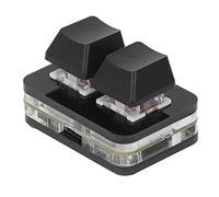 Mini teclado mecánico de 2 botones con interruptor rojo, programador macro para copiar y pegar OSU - USB (negro)