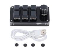 Mini Teclado mecánico Macro para Juegos de 6 Teclas con Perilla, Teclado Macro de programación, Teclado mecánico para Juegos con una Mano para computadoras portátiles