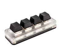 Mini Teclado Mecánico, Teclado para Juegos con Perilla, Ergonómico Plug and Play, Teclado para Juegos Programable DIY Compatible con Windows, Vista, Linux, Sistema OS X para PC (4 Llaves)