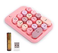 Mini Teclado Numérico Inalámbrico 2,4G, Teclado NuméricoInalámbrico Vintage, 18 Teclas Impermeables para Contabilidad Financiera, Plug and Play