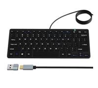 Mini teclado ultradelgado con cable USB-C de 78 teclas con teclas de acceso rápido multimedia para Apple Mac Pro, MacBook 56Pro/iMac, Air, Mac Mini, computadoras portátiles, PC de escritorio con