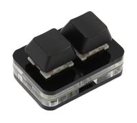 Mini Teclado USB de 2 Teclas Teclado Compacto de Programación Macro con Retroiluminación LED RGB para OS X Mini Diseño Portátil 1,89 X 1,18,18 Pulgadas (Black)