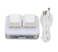 Mini Teclado USB de 2 Teclas, Teclado de Programación Macro, Soporte de Retroiluminación LED RGB Profesional, Intercambiable en Caliente para Teléfono (Blanco)