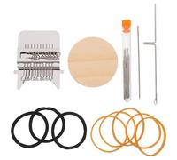 Mini Telar de Zurcido Portátil para Reparar Ropa y Aprender Tejido | Acero Inoxidable, Madera y Goma, Borde Liso Seguro, Manualidades, Tapices y Proyectos