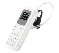 Mini Teléfono Celular con Marcador Bluetooth, Teléfono Móvil con Pantalla Pequeña, Teléfono gsm, Teléfono Móvil Más Pequeño, Reproductor de Música Mp3 para Automóvil, Mini Móvil (Blanco)