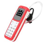 Mini Teléfono Móvil, Pequeño Teléfono Móvil, Auricular Bluetooth, Marcador con Gancho para la Oreja, Compatible con SIM Mp3, 2G en Todo el Mundo, 0,66 Pulgadas (Rojo)