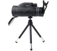 Mini telescopio monocular, Zoom HD 80X100, Soporte monocular portátil para teléfono móvil, Tomar Fotos, Prisma portátil BAK4 Tele óptico con trípode y Clip para teléfono para Acampar (B)