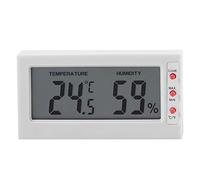 Mini Termómetro Digital Higrómetro, LCD Max/Min Registro de la Sala Termómetro Interior Monitor de Temperatura Medidor de Humedad para la Oficina en el Hogar(Blanco)