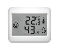 Mini termómetro e higrómetro electrónico para monitoreo de temperatura y humedad interior, con diseño compacto con parte trasera magnética y soporte plegable