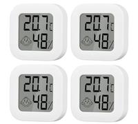 Mini Termómetro Higrómetro Digital, 4 piezas Termohigrómetro de Interior, Pequeño higrómetro digital, Medidor de Temperatura para Medición de Temperatura y Humedad del Casa Ambiente