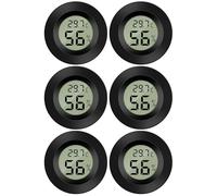 Mini Termómetro Higrómetro Digital de Interior, Monitor de Humedad y Temperatura LCD, para Deshumidificador Invernadero Habitación Bebé, Pack 3/6(6 PACK)