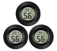 Mini Termómetro Higrómetro Digital de Interior, Monitor de Humedad y Temperatura LCD, para Deshumidificador Invernadero Habitación Bebé, Pack 3/6(3 PACK)