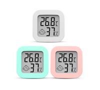 Mini Termómetro Higrómetro Digital Medidor de Temperatura y Humedad, Termohigrómetro de Interior (3 Piezas)